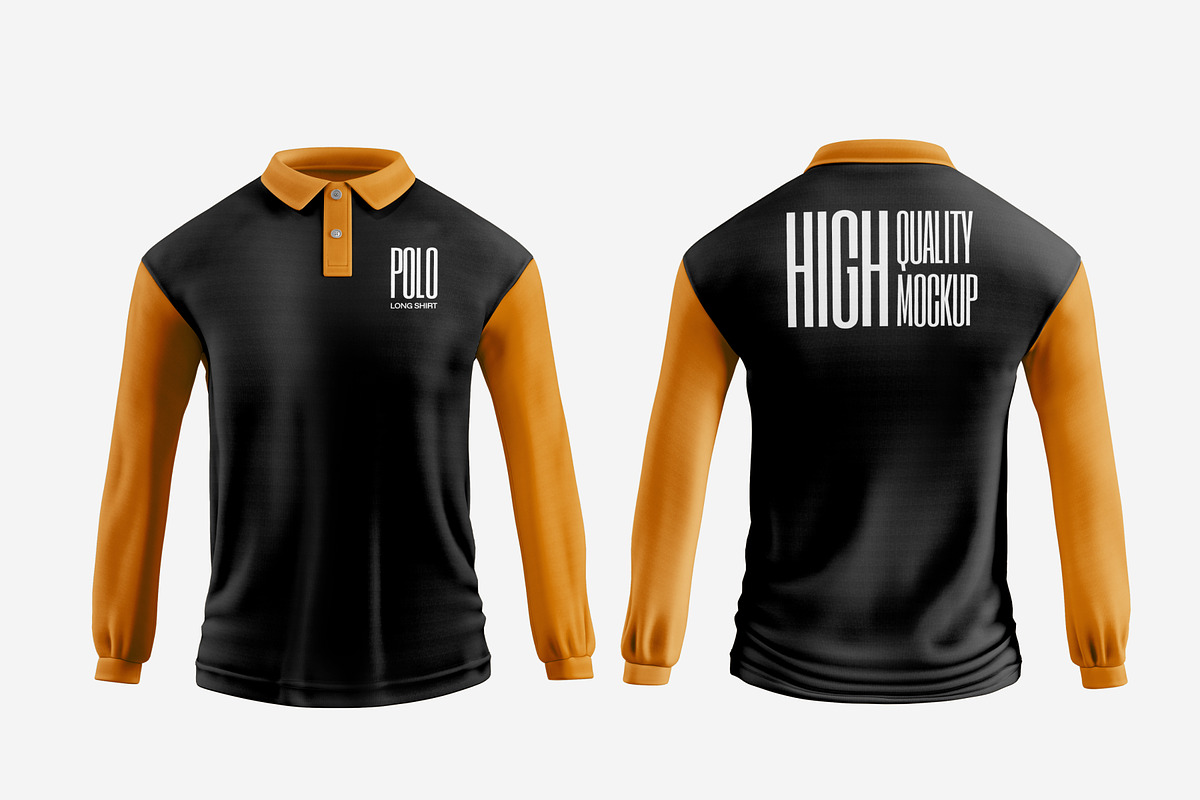 Polo Long Tshirt Mockup, a Shirt Mockup by SLAB! Design (Photo 2 of 2)