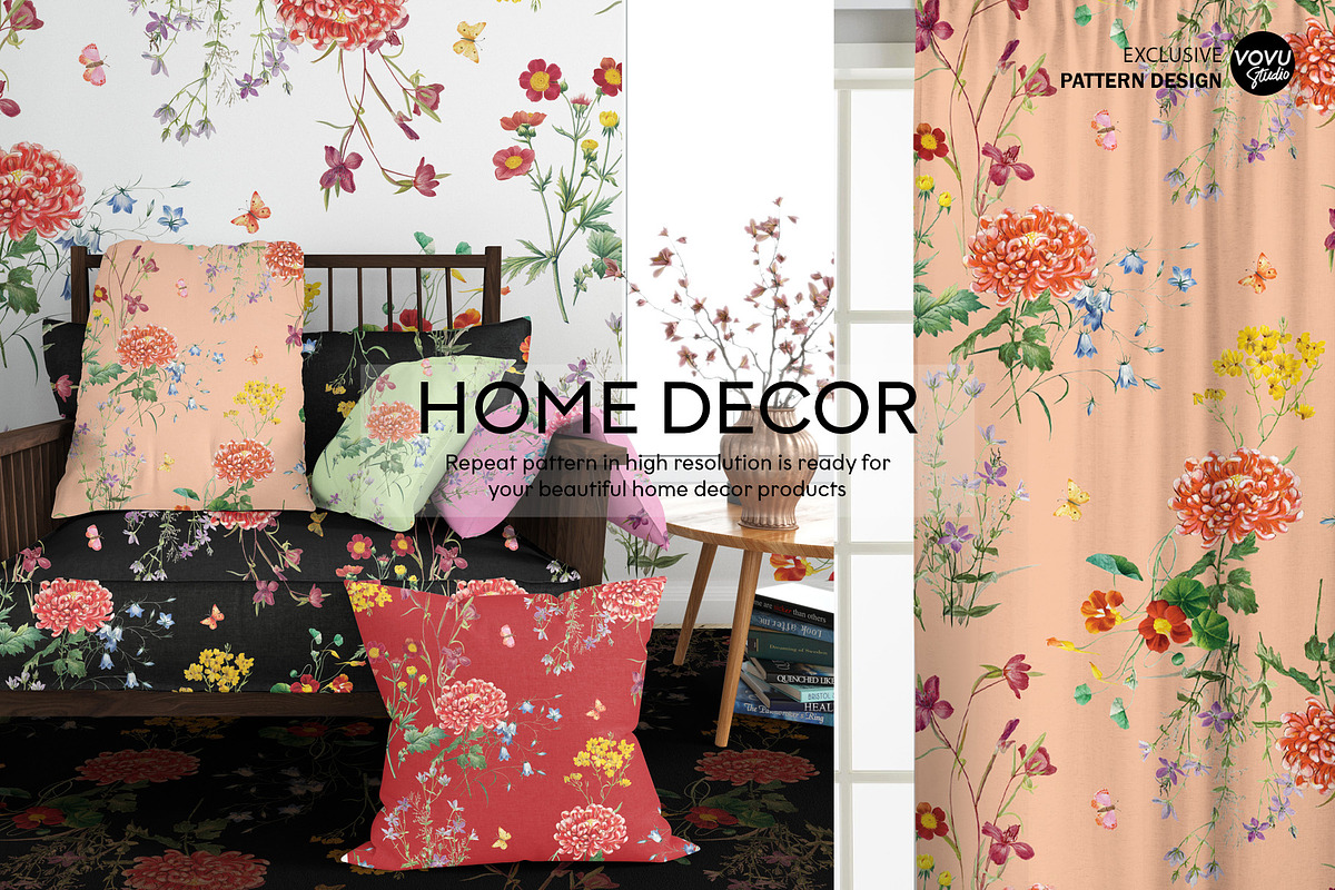Wild floral Seamless Pattern Design, a Pattern Graphic by VOVU Studio (Photo 7 of 12)