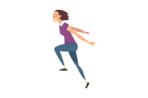 Smiling Young Woman in Casual, a Sport Illustration by TopVectors
