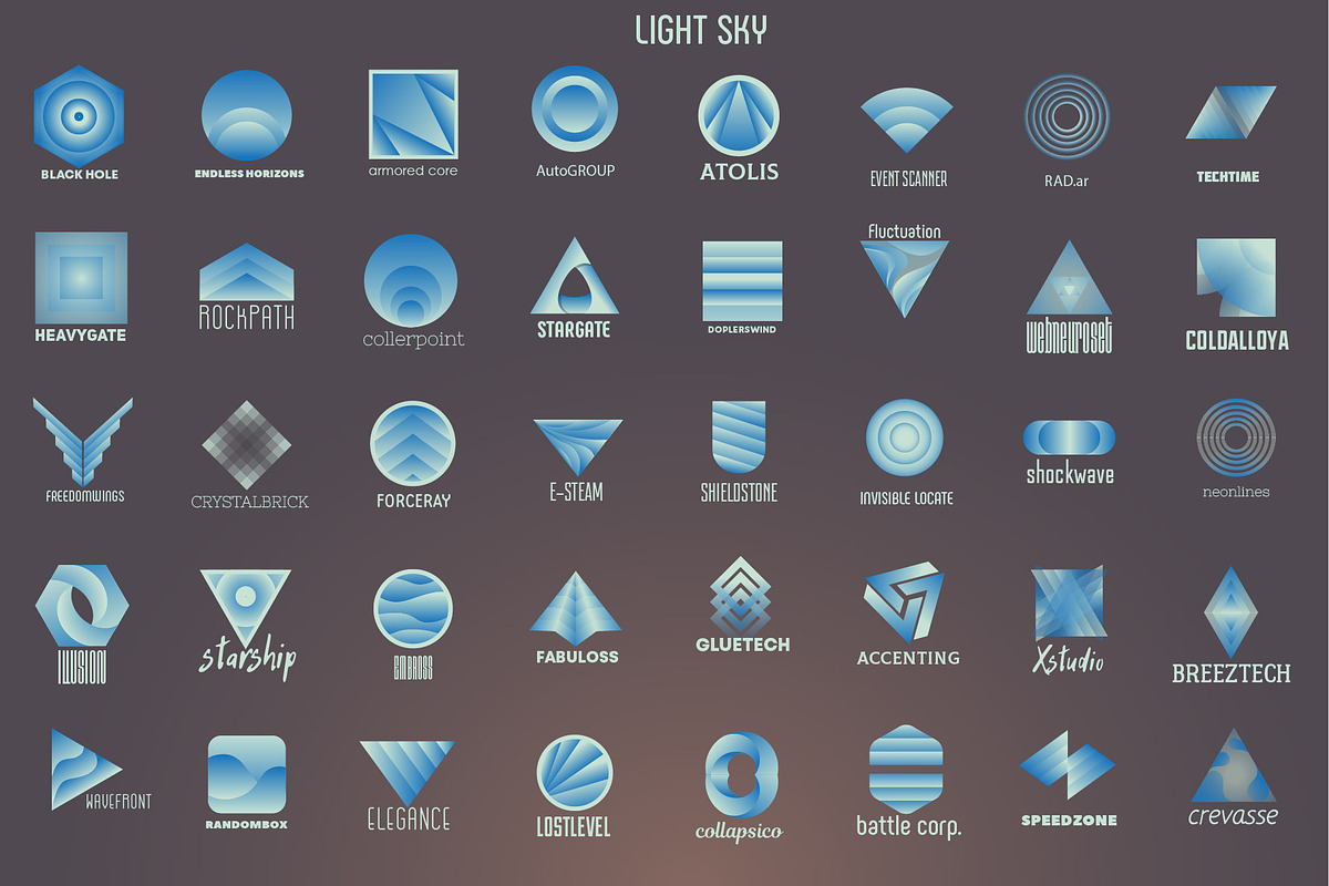 40 Gradient Logos, a Branding & Logo Template by airunreal (Photo 23 of 26)