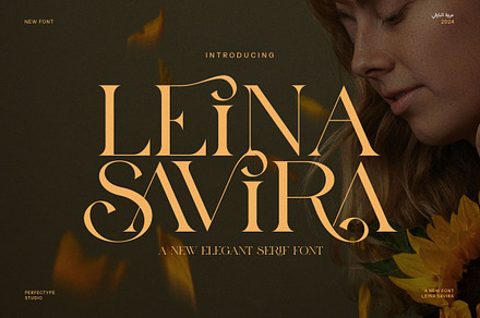Leina Savira Stylish Serif Font, a Serif Font by Perfectype