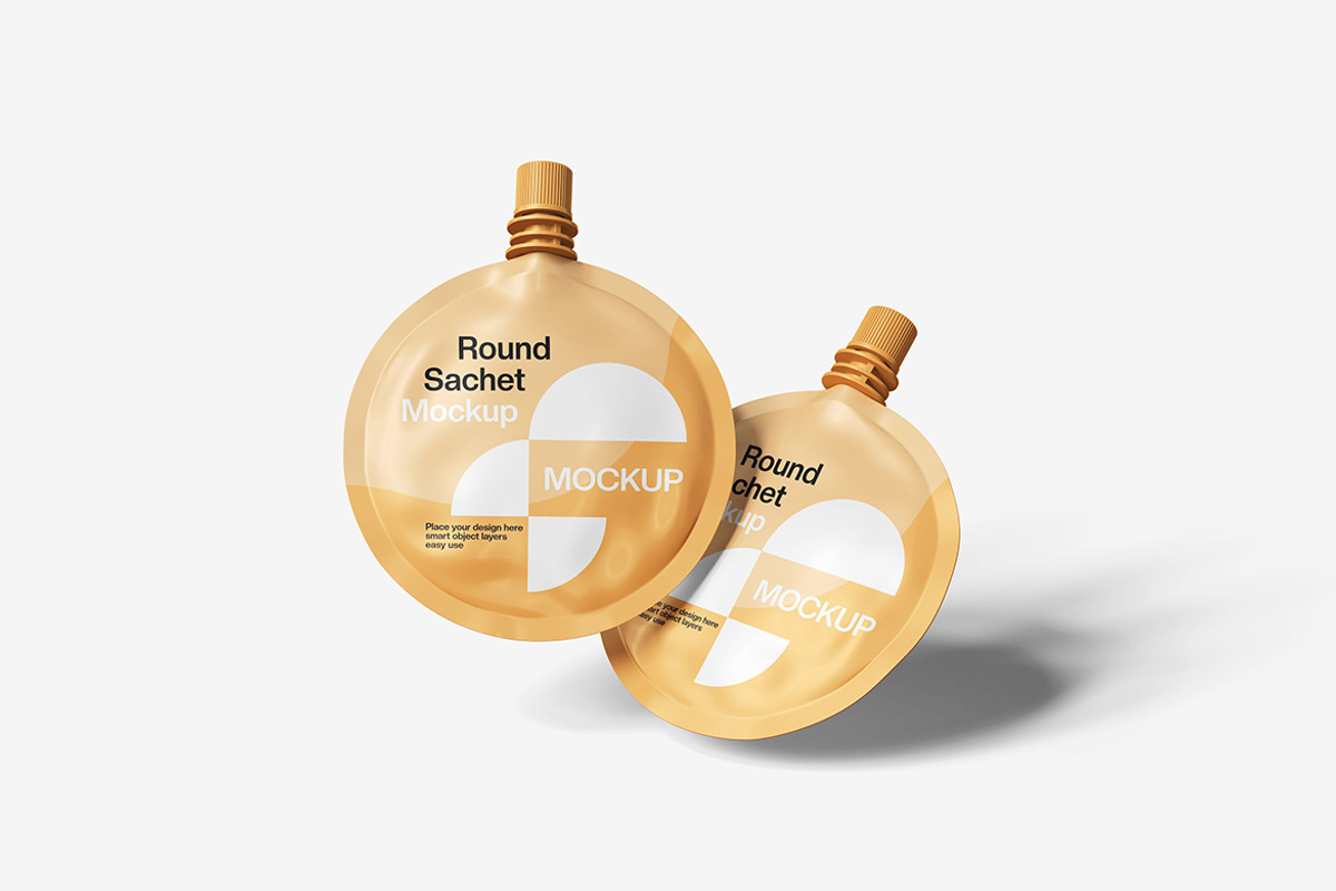 Round Sachet Mockup, a Packaging Mockup by Indah (Photo 3 of 6)