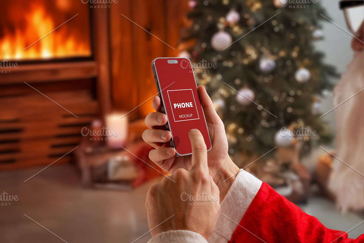 iPhone Mockup Santa Tree, an iPhone Mockup by RSplaneta (Photo 1 of 2)