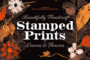 Stamped Prints Of Leaves & Flowers