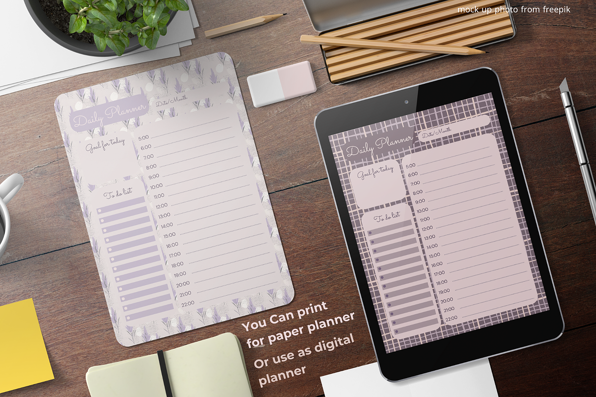 Lavender Digital Daily Planner, a Templates & Theme by STUDIO CHOTI (Photo 5 of 6)