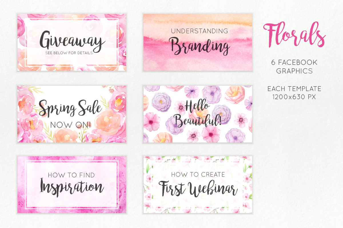 Florals Social Media Graphics, a Templates & Theme by LarysaZabrotskaya (Photo 4 of 7)