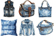 Vintage Denim Sublimation Clipart, an Illustration by cherrydesign (Thumbnail 3 of 3)