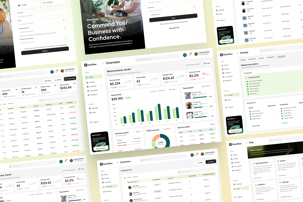 Storeflow - SAAS Store Management UI, a Landing Page Template by Agensip Design Agency (Photo 9 of 10)