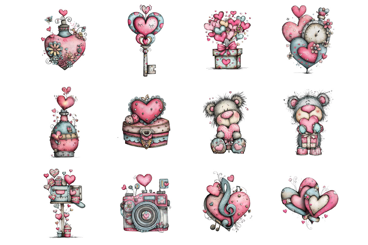 Valentines Day Clipart Png, an Illustration by Design Market (Photo 3 of 3)