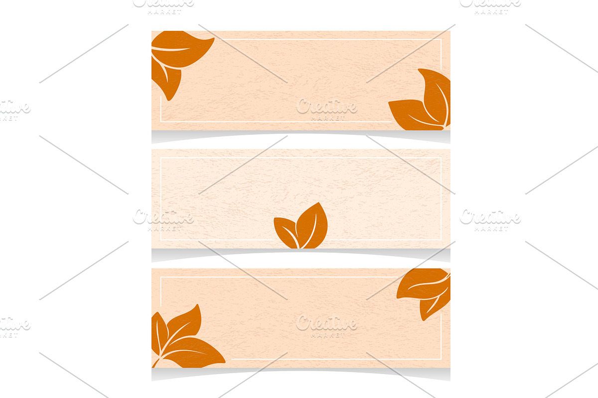 Autumn texture banners set with, an Illustration by Tati_Kli