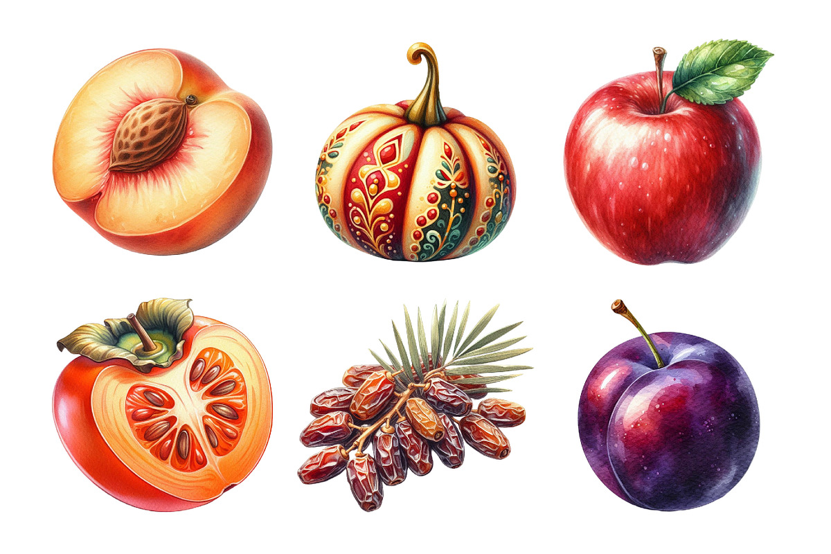 Autumn Fruits Clipart Bundle, an Illustration by Daily.Designs ...