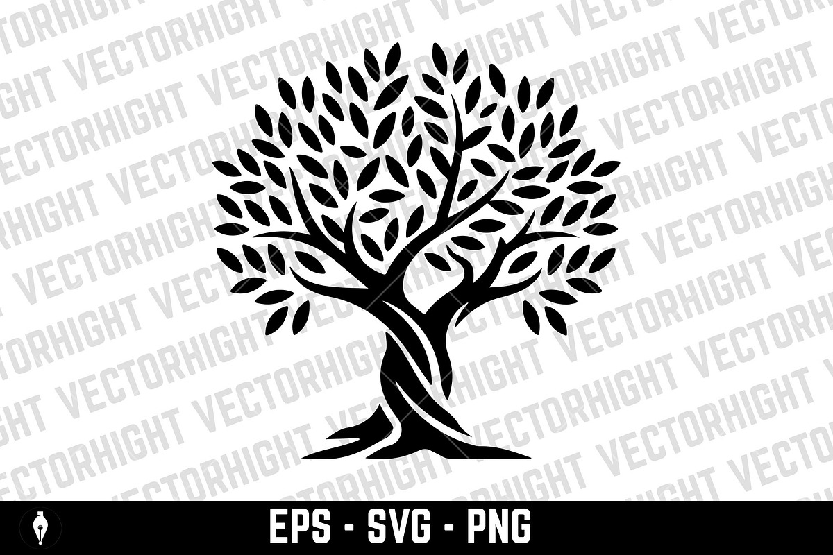 Olive tree silhouette icon., an Illustration by Vectorhight