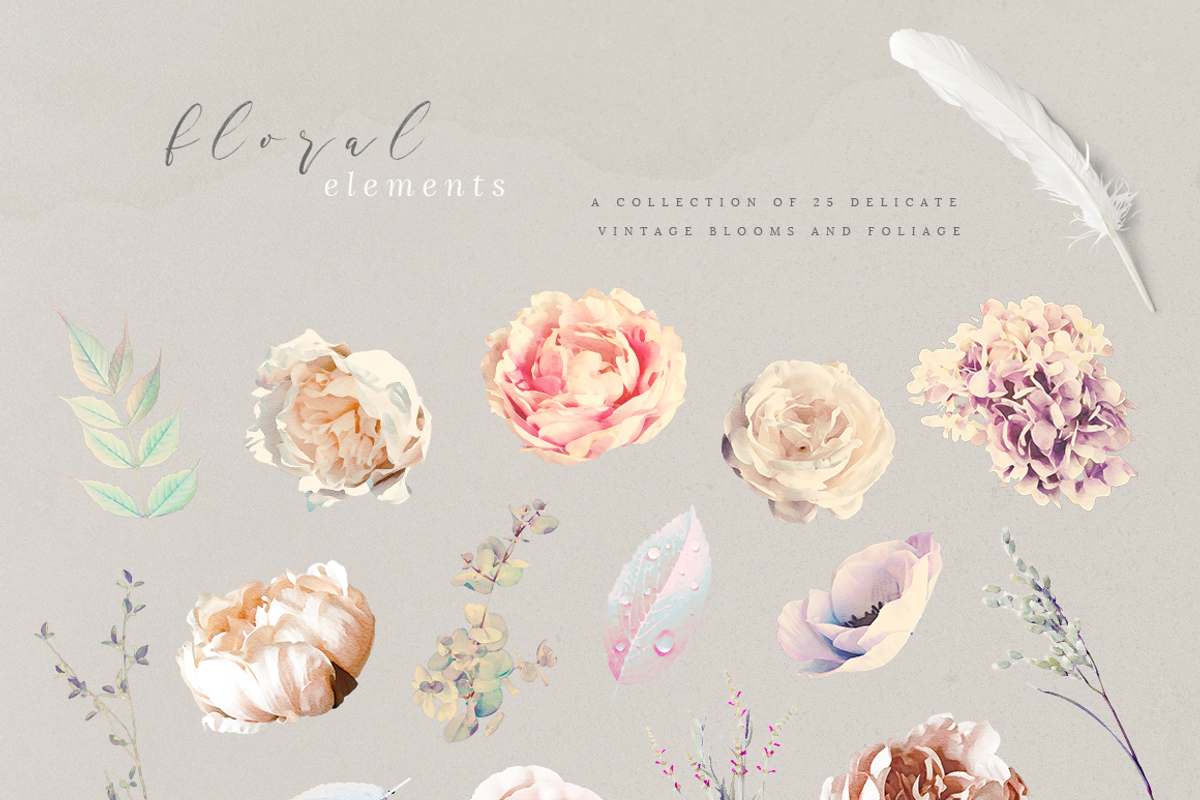Delicate Vintage Florals, a Texture Illustration by Studio Sirona (Photo 3 of 9)