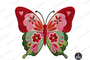 Crochet Valentines Butterfly Png, an Illustration by Dream Creation