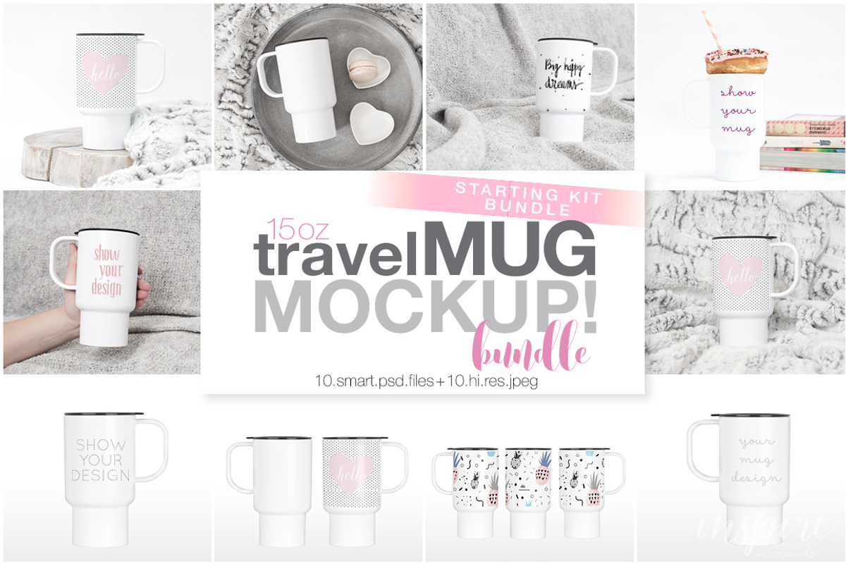 15oz Plastic Travel Mug Mockup Bundl, a Cups & Container Mockup by Inspire Mockups (Photo 1 of 5)