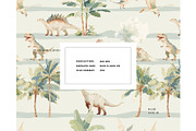 Dinosaur tropical land pattern, a Pattern Graphic by Milatoo (Thumbnail 2 of 4)