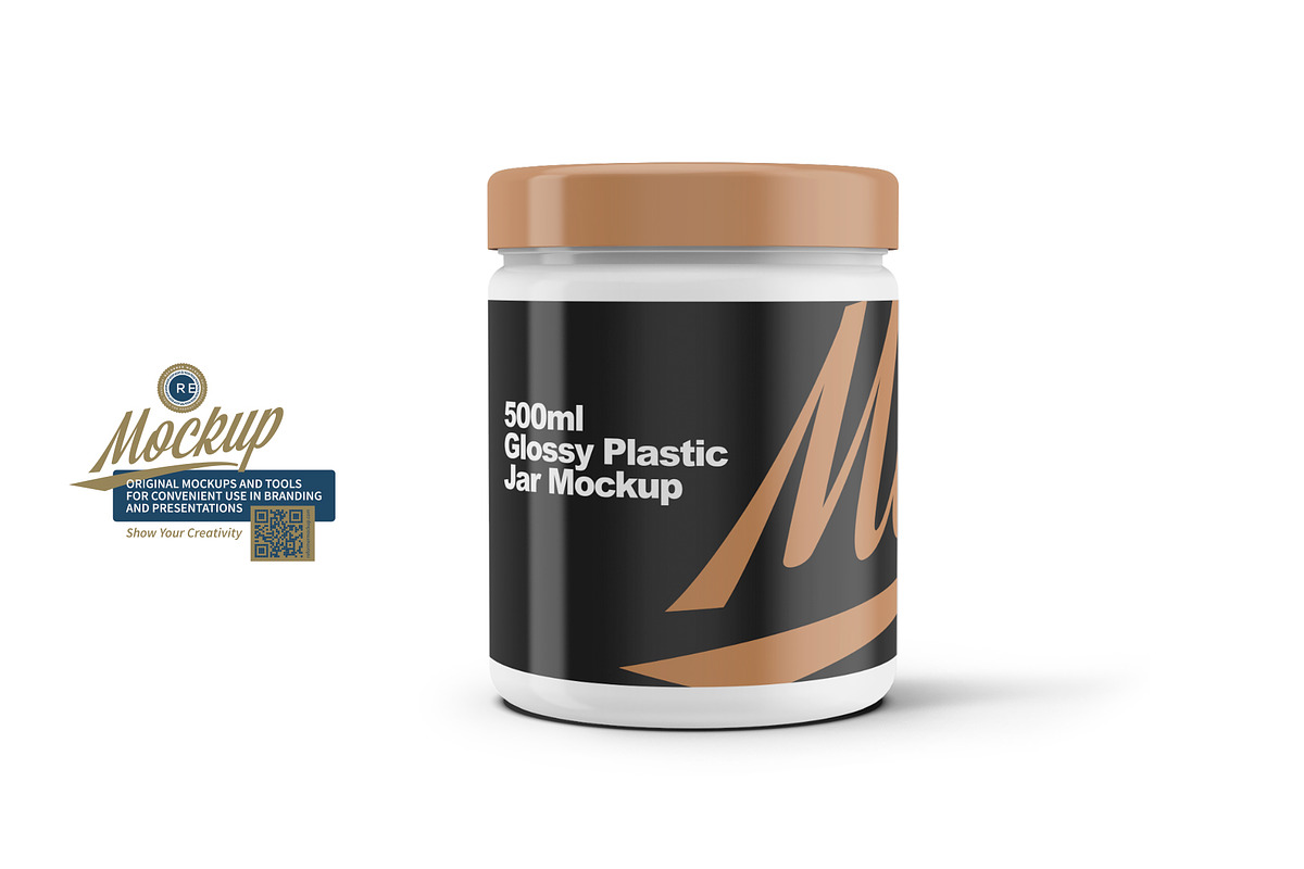 Glossy Plastic Jar Mockup, a Packaging Mockup by Reformer Mockup (Photo 3 of 6)