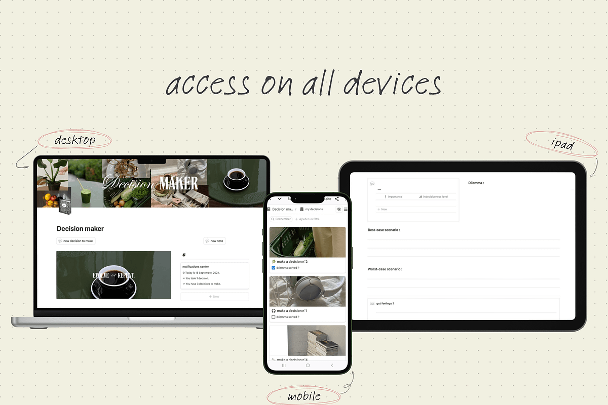 Decision maker - Notion template, an App Template by Iasan Design (Photo 6 of 11)
