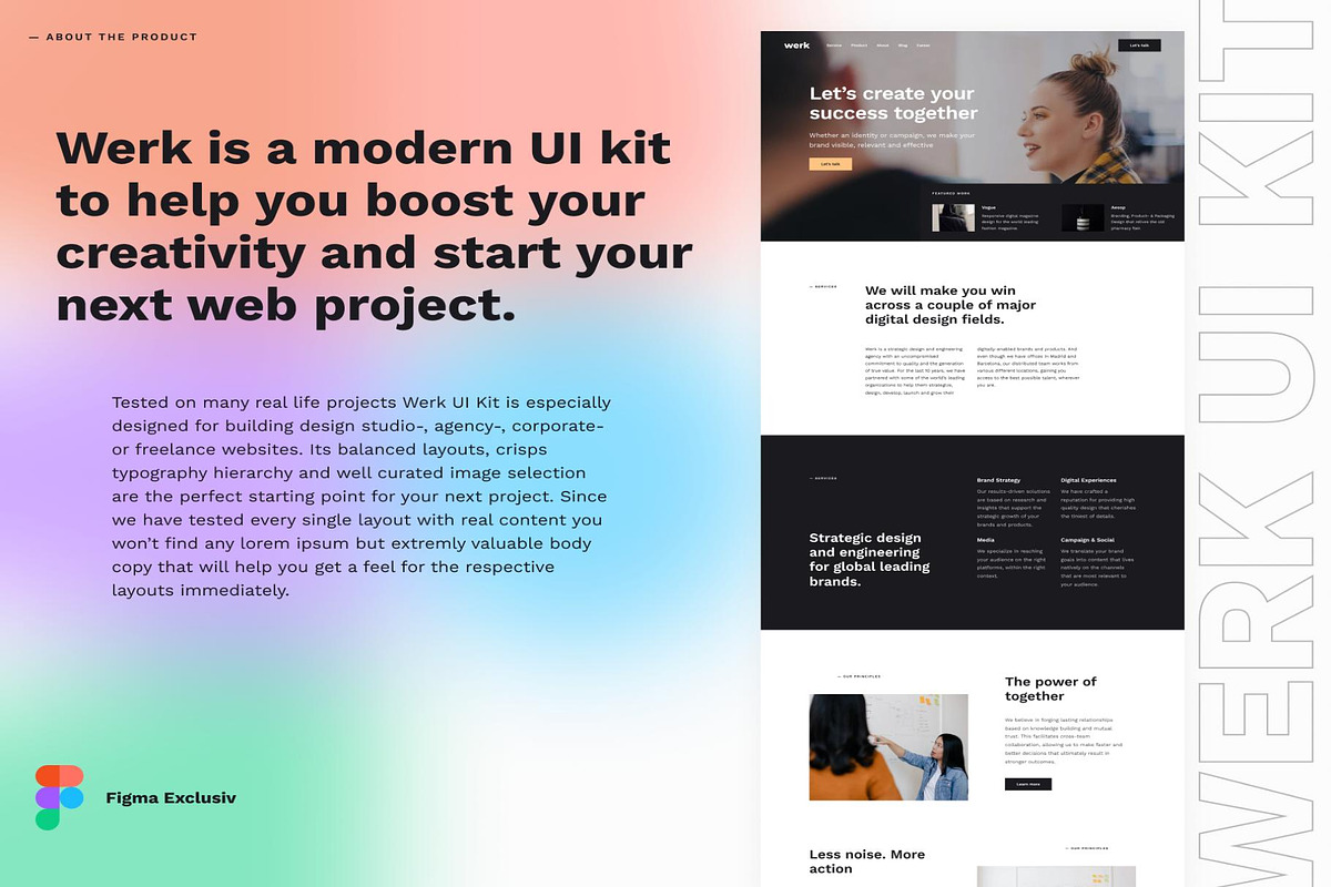 Werk UI 110 modern website layouts, an UI Kit Template by Lumina_ui_ux202 (Photo 1 of 10)