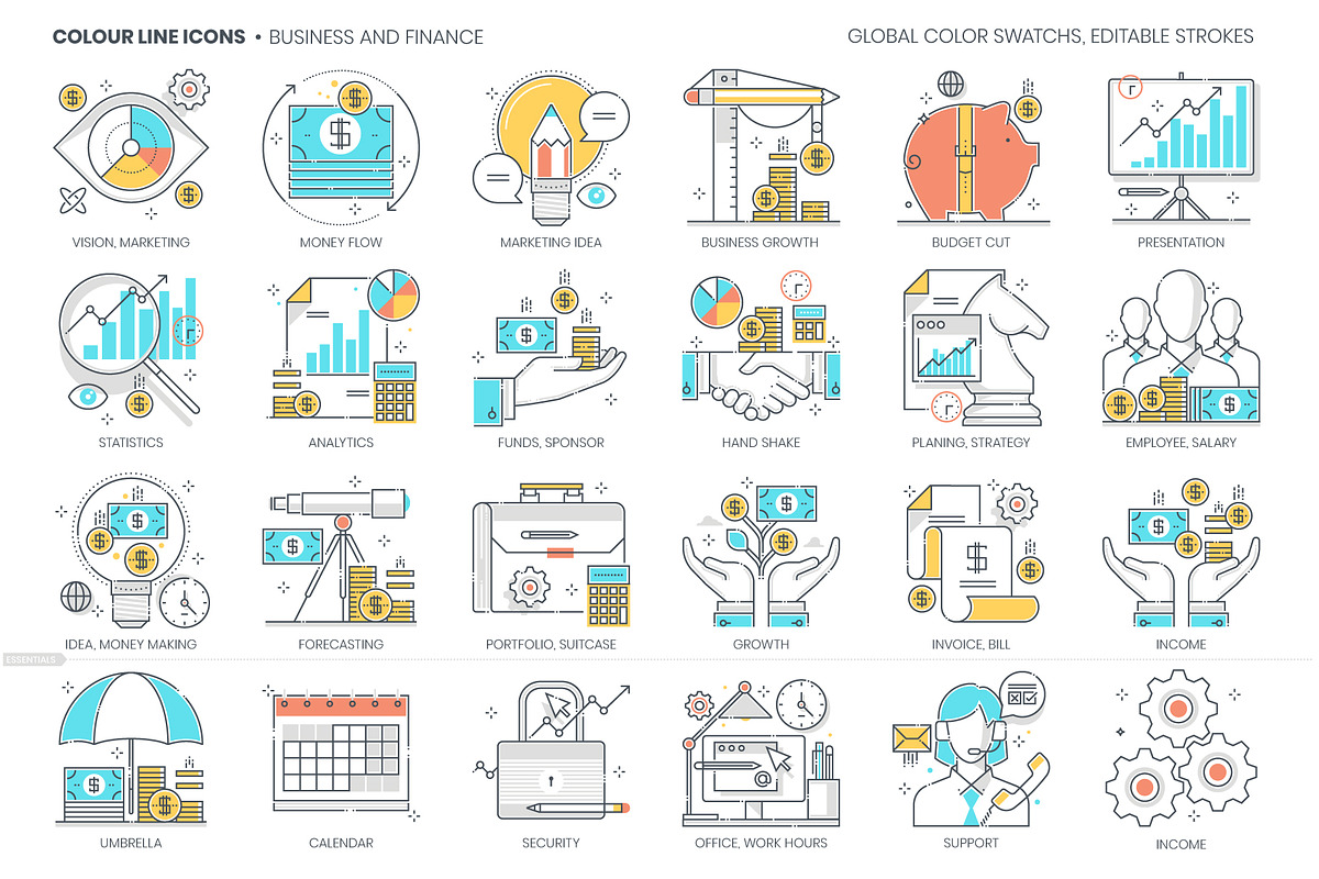 Color line icons, an Outline Icon by Howcolour (Photo 23 of 32)