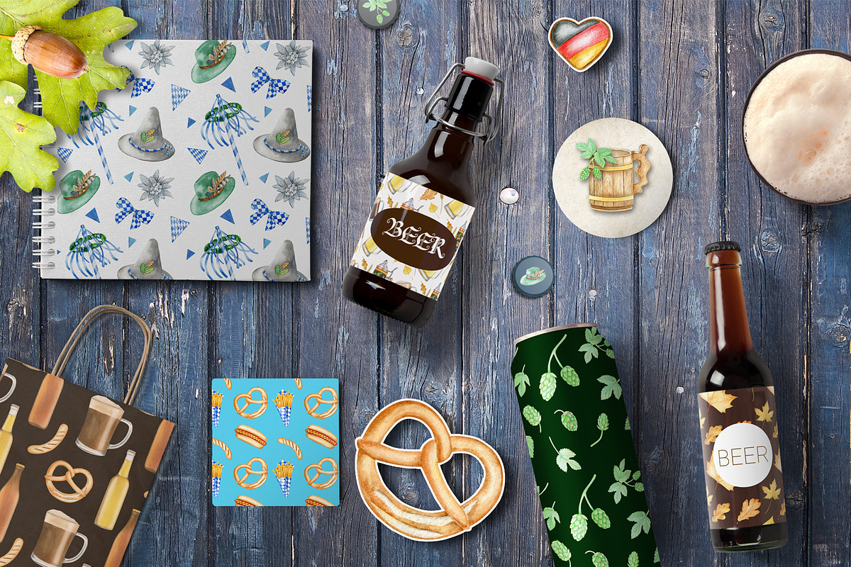 Watercolor Oktoberfest festival set, a Food Illustration by svetodesign (Photo 8 of 10)
