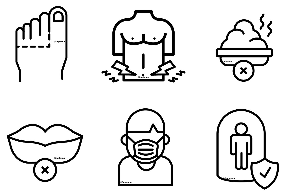 Icon Pack II: Corona Virus LINE, an Outline Icon by soglamun (Photo 4 of 4)