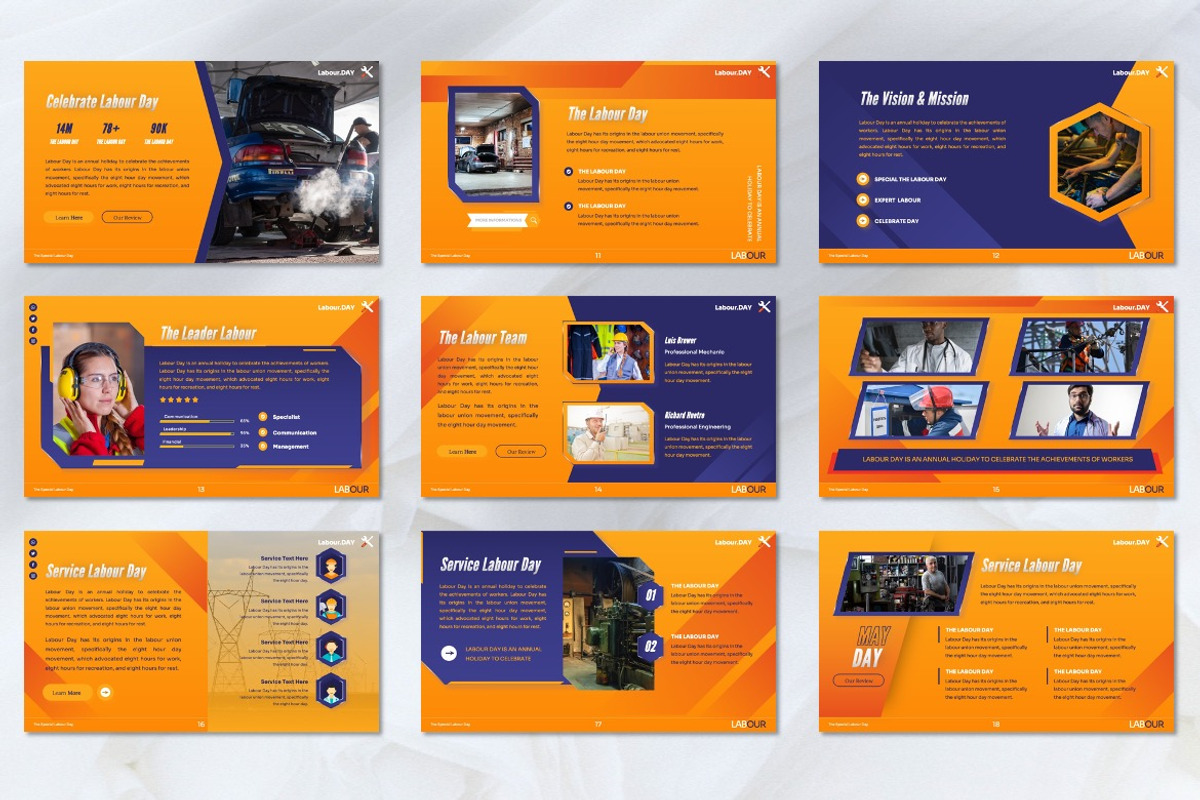 Labour - Labour Day Powerpoint, a Presentation Template by Dhabee (Photo 6 of 8)