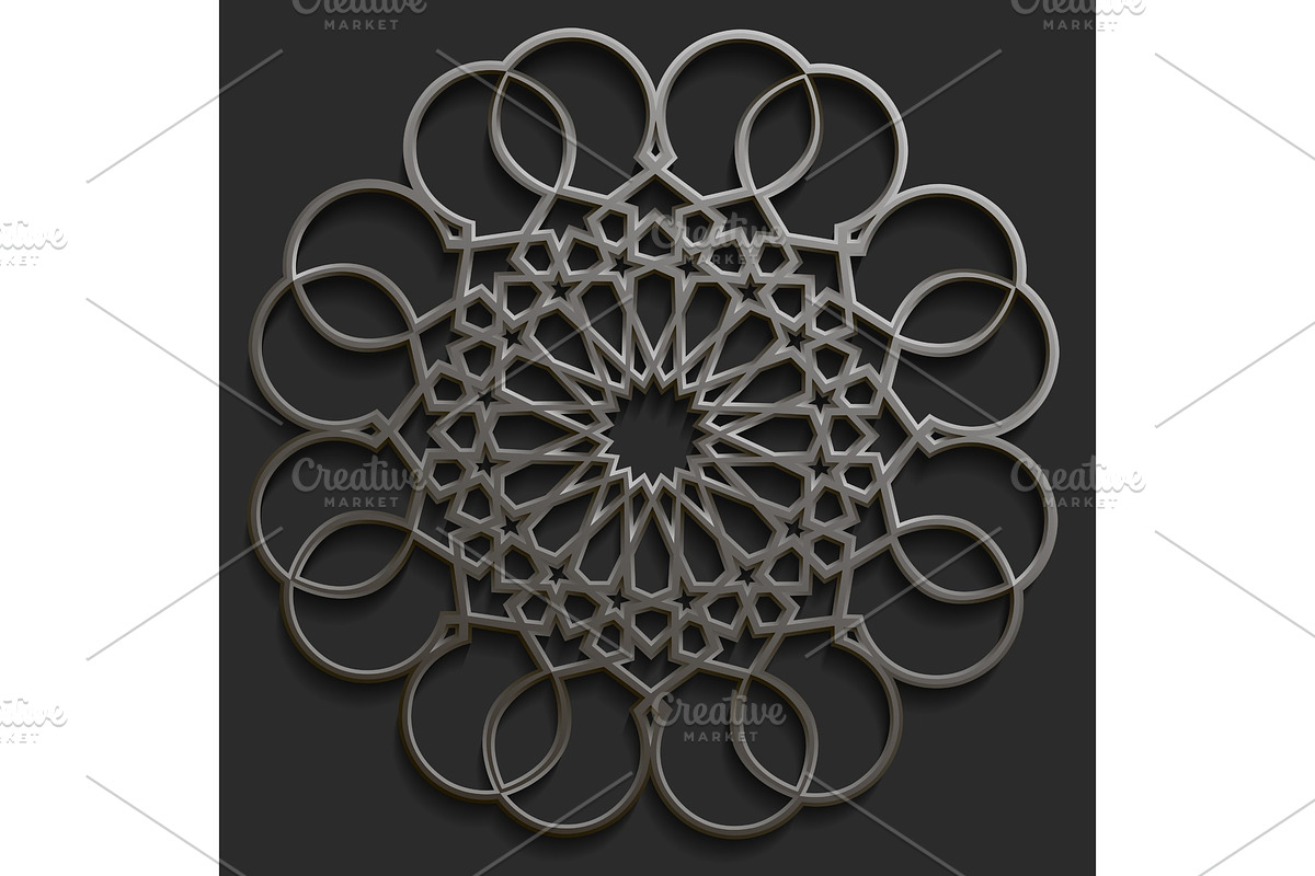 Islamic oriental pattern set, Abstract vector circle ornament collection. Vector muslim background. east ornament, indian ornament, persian motif,3D Wallpaper, banner, web design. Ramadan kareem., a Texture Graphic by AndisREA