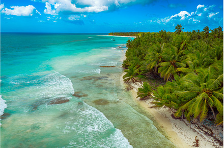 Tropical Caribbean beach from above, a Nature Photo by Nature and travel