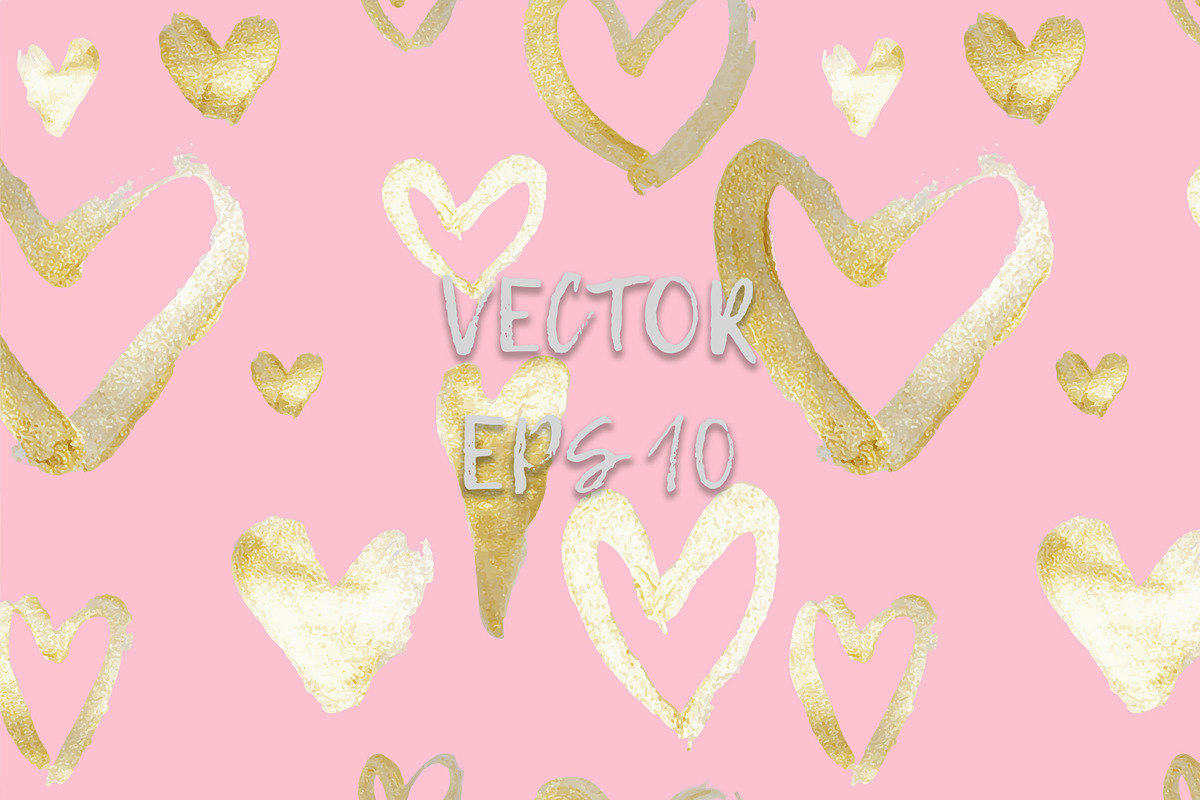 Golden hearts 2 seamless pattern, a Pattern Graphic by kizi (Photo 3 of 4)