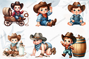 Baby Boy Cowboy Clipart, a Graphic by designcity5 (Thumbnail 2 of 5)