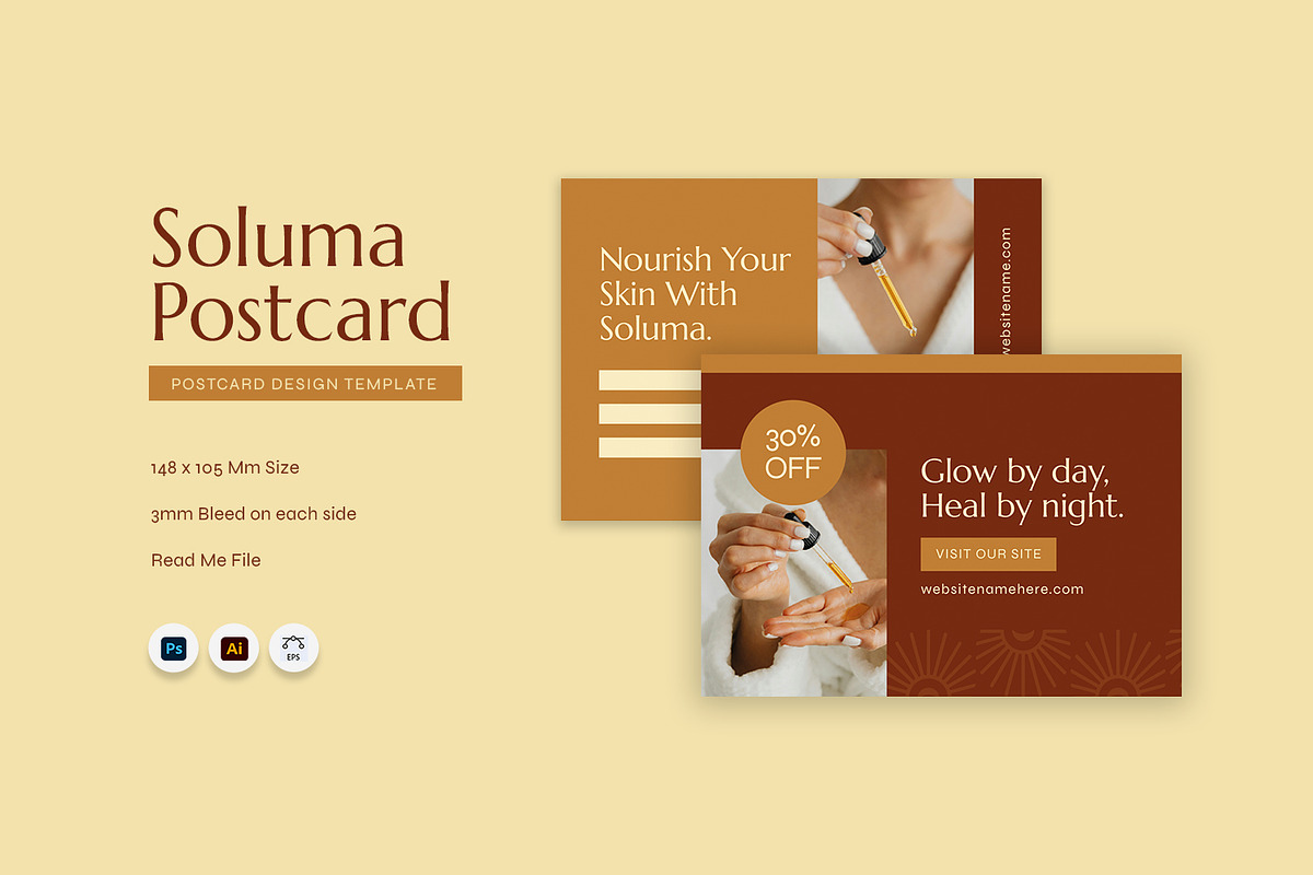 Soluma - Postcard, a Print Template by Fannan Studio (Photo 1 of 3)