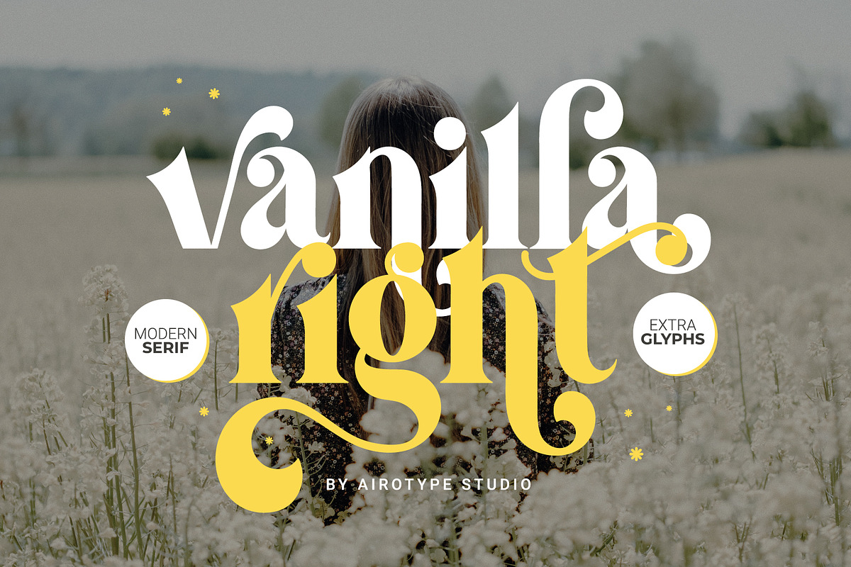 Vanilla Right - Modern Serif Font, a Serif Font by Airotype (Photo 1 of 18)