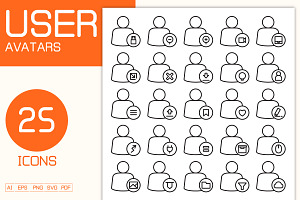 User and Ui Line Icons, an Outline Icon by Designfour