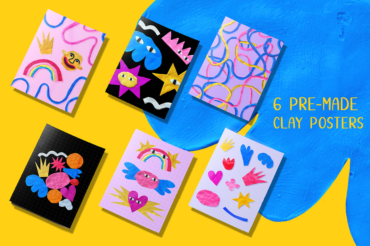 hand made plasticine clay shapes, a Texture Illustration by okchizh (Photo 6 of 9)