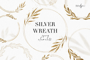 Gold Wreaths Clipart Floral PNG