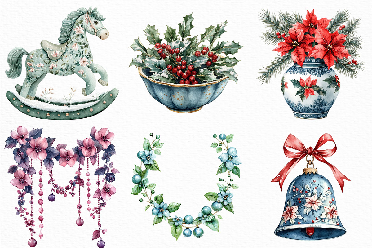 Christmas Chinoiserie Sublimation, an Illustration by Craft Nest (Photo 3 of 6)
