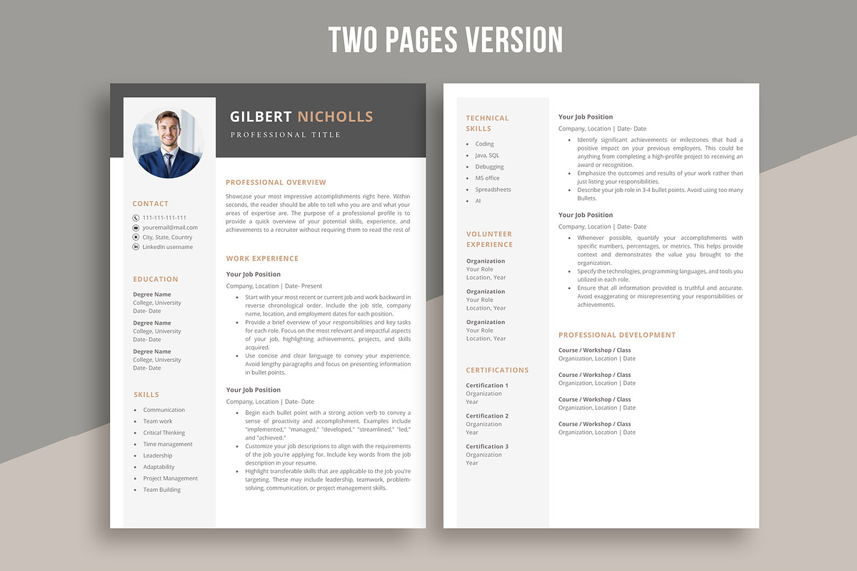 Professional Resume for word, a Resume Template by aivos (Photo 3 of 7)