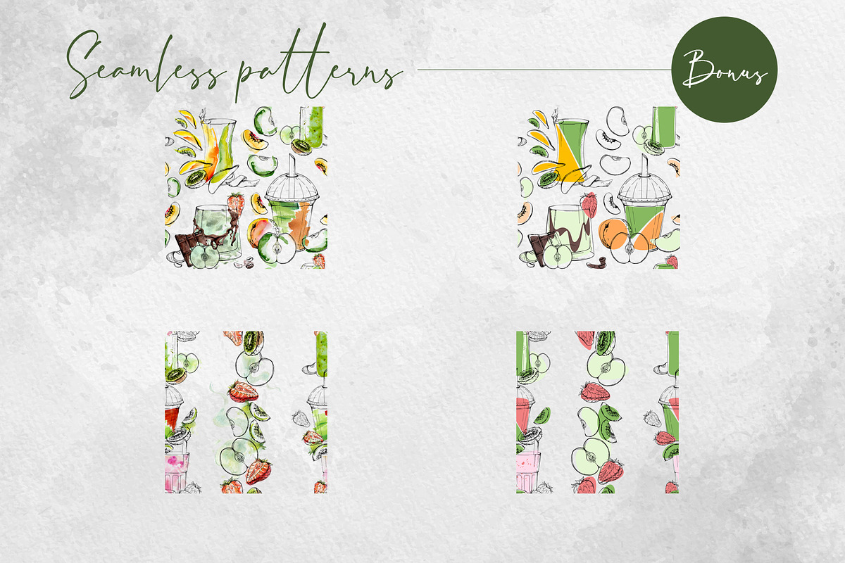Green detox smoothies, a Food Illustration by MsFlaffy (Photo 15 of 15)