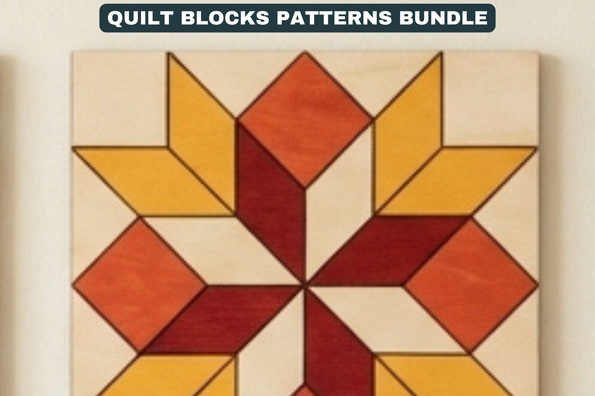 Geometric Barn Quilt Block Patterns, a Pattern Graphic by AtacanDigital (Photo 9 of 19)