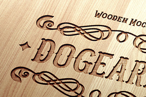 Engraved Wood Logo Badge Mockup