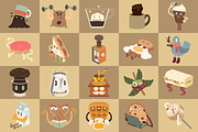Cafe Mascots Illustration Vector, a Food Illustration by rightbraincells (Thumbnail 3 of 6)