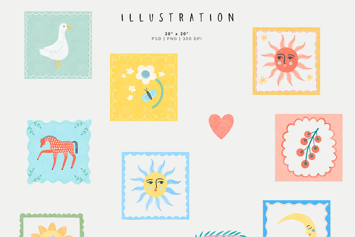 SUN & FLOWERS. Patterns & Art print, a Decorative Illustration by annartdreams (Photo 7 of 9)
