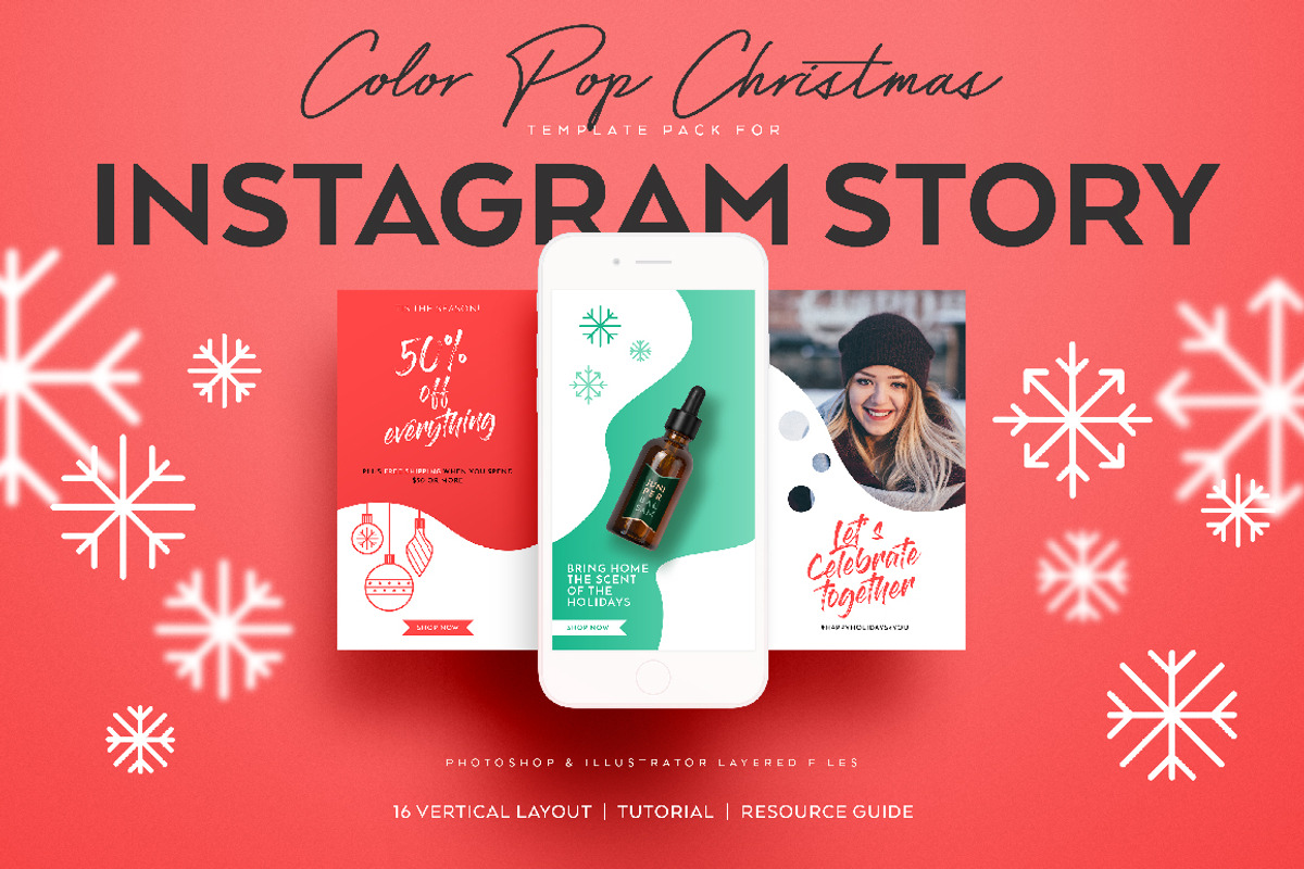 ColorPop Xmas INSTAGRAM STORY Pack, a Social Media Template by Andimaginary Creative Co. (Photo 1 of 6)