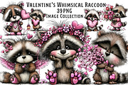 Valentine's Whimsical Raccoon Clipar, an Illustration by Dream Creation (Thumbnail 1 of 5)