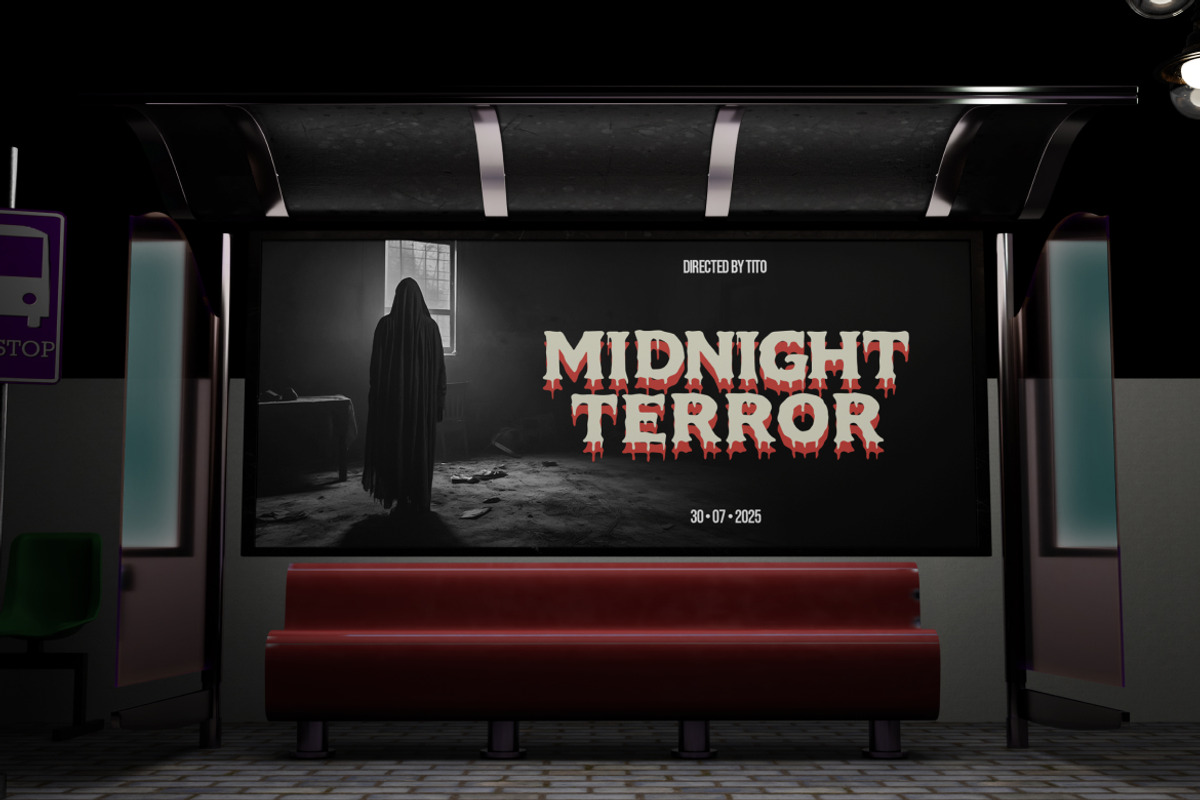 Midnight Ooze Creepy Horror Font, a Sans Serif Font by Vadovastd (Photo 6 of 7)