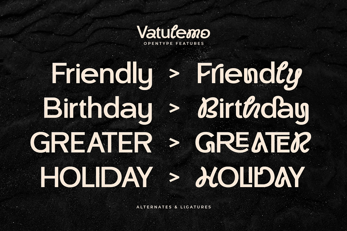 Vatulemo - Experimental Sans Serif, a Sans Serif Font by Pixesia Studio (Photo 13 of 14)