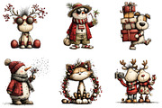 Whimsical Christmas Holiday Clipart, an Illustration by CraftArtStudio (Thumbnail 4 of 6)