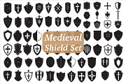 Medieval Shield Silhouette Set, an Illustration by Artivon (Thumbnail 1 of 10)