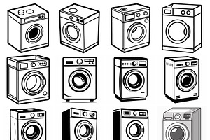 washing machine vector illustrations, an Object Graphic by Billah Hub
